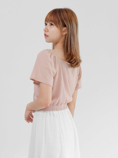 Hope Front Gather Detail Top - DAG-DD0822-23DustyPinkS - Dusty Pink - S - D'ZAGE Designs