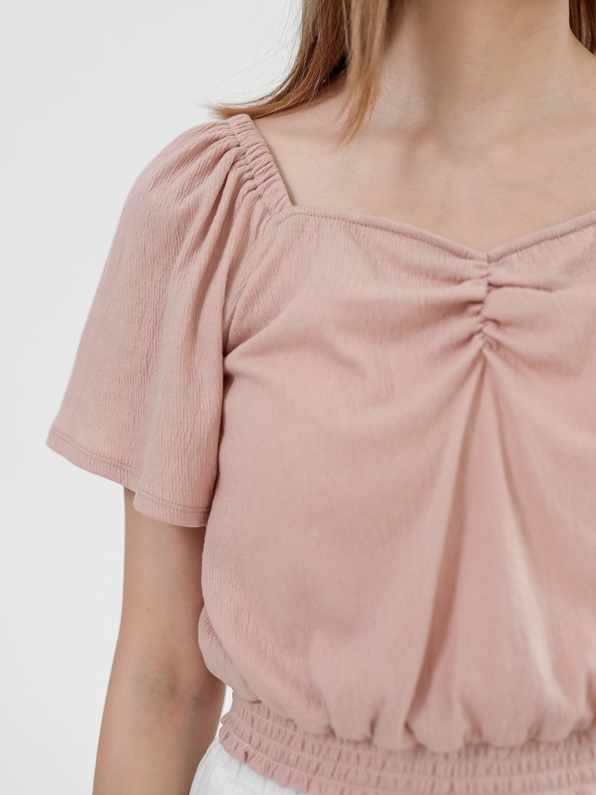 Hope Front Gather Detail Top - DAG-DD0822-23DustyPinkS - Dusty Pink - S - D'ZAGE Designs