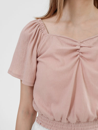 Hope Front Gather Detail Top - DAG-DD0822-23DustyPinkS - Dusty Pink - S - D'ZAGE Designs
