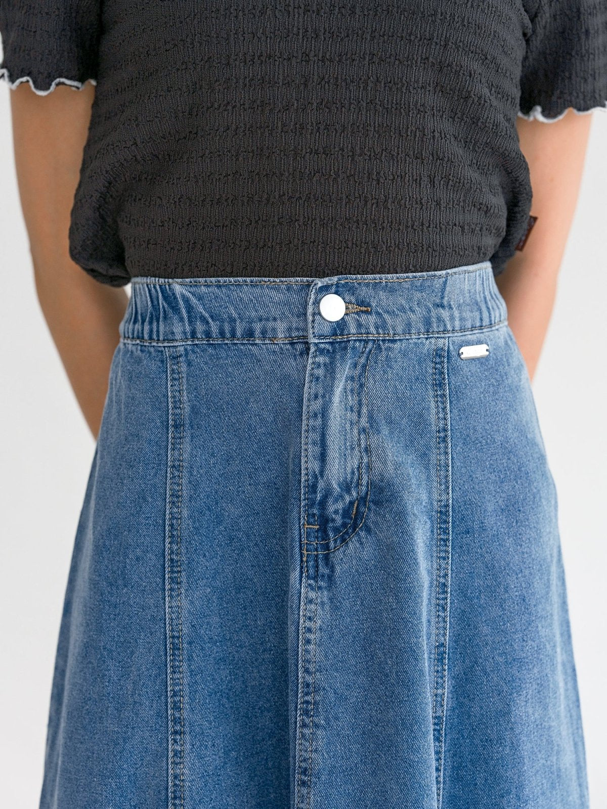 Fiore Flare Hem Denim Skirt - DAG-G-220178LightDenimS - Light Denim - S - D'ZAGE Designs