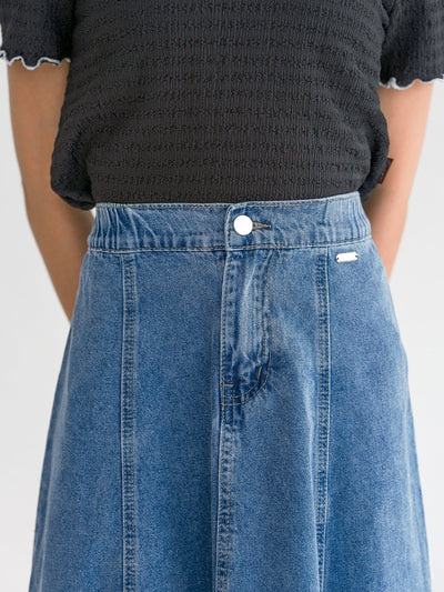 Fiore Flare Hem Denim Skirt - DAG-G-220178LightDenimS - Light Denim - S - D'ZAGE Designs