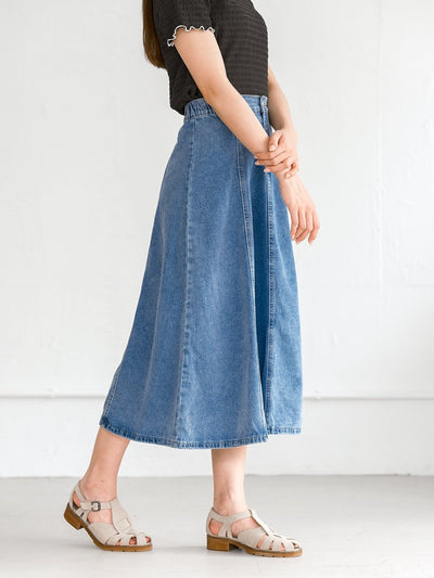 Fiore Flare Hem Denim Skirt - DAG-G-220178LightDenimS - Light Denim - S - D'ZAGE Designs