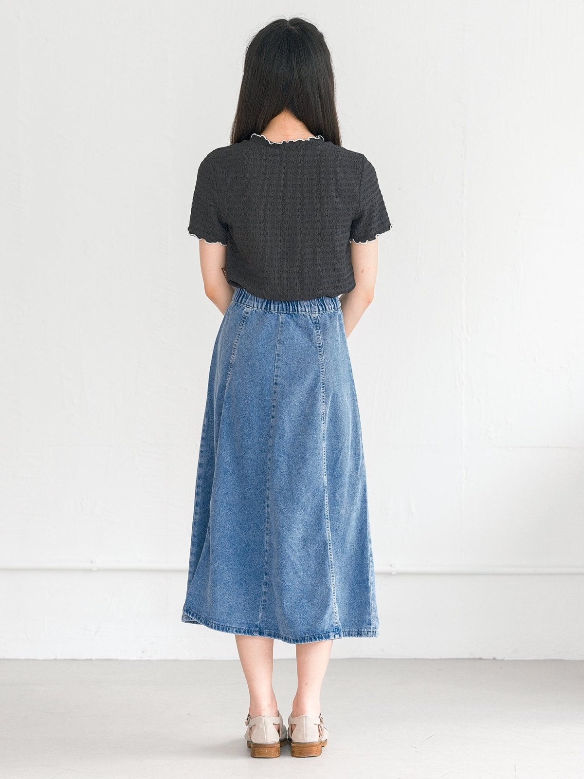 Fiore Flare Hem Denim Skirt - DAG-G-220178LightDenimS - Light Denim - S - D'ZAGE Designs