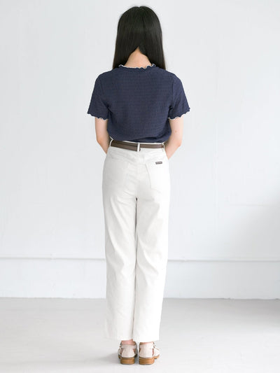 Eve Must-Have Wrinkle Ruffle Tee - DAG-DD0363-23NavyWhiteS - Navy White Hem - S - D'ZAGE Designs