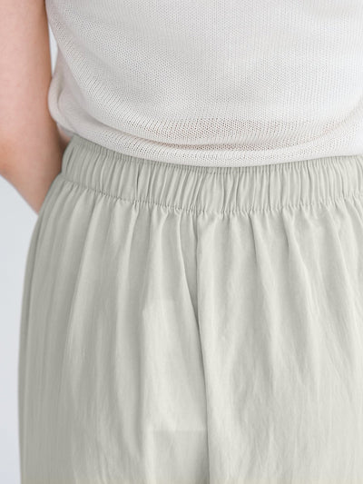 Rachel Tie Waist Wide Leg Trousers - DAG-G-220176WhiteF - Greenish White - F - D'ZAGE Designs