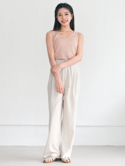 Brook [Extra Comfy] Sleeveless Knit Top - DAG-G-220175PinkF - Pink - F - D'ZAGE Designs