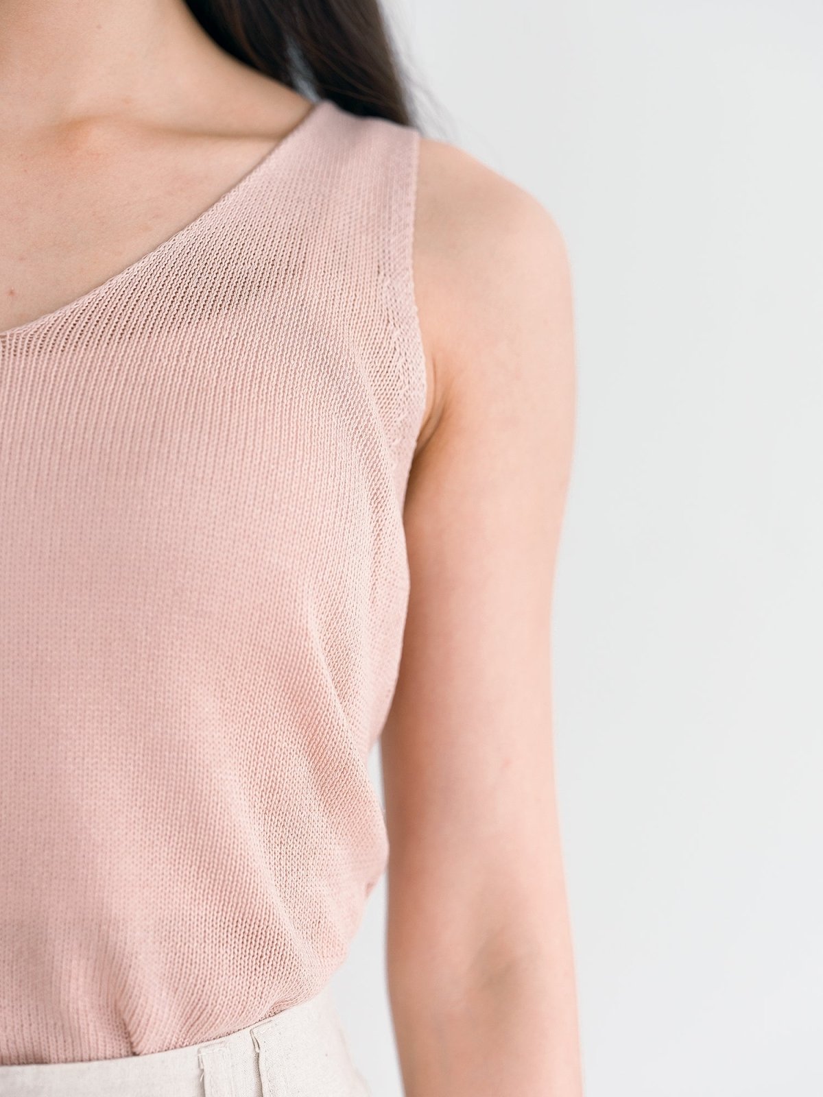 Brook [Extra Comfy] Sleeveless Knit Top - DAG-G-220175PinkF - Pink - F - D'ZAGE Designs