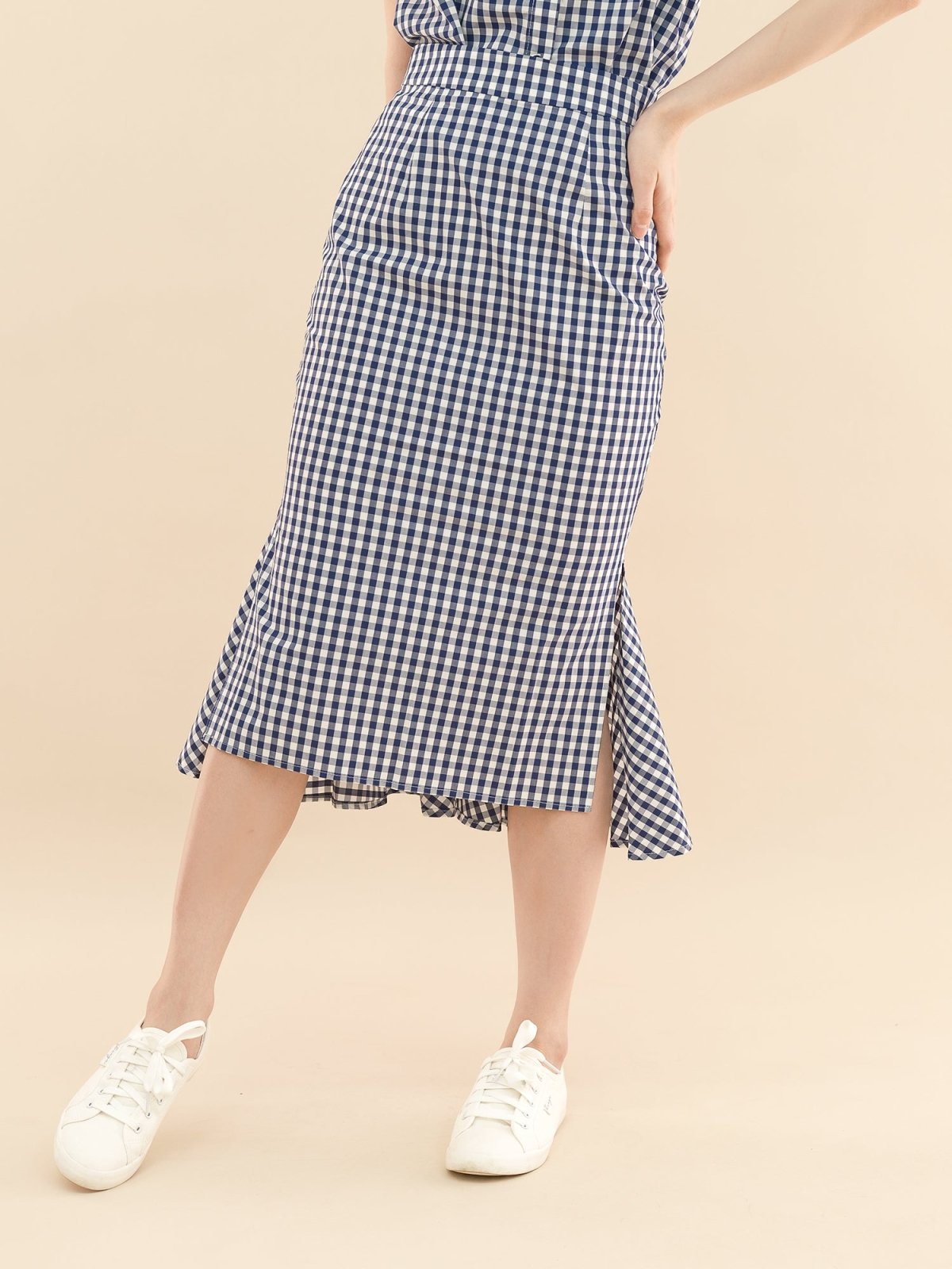 Mermaid Checkered Skirt - DAG-DD8468-21ClassicNavyS - Blue White Checkers - S - D'ZAGE Designs