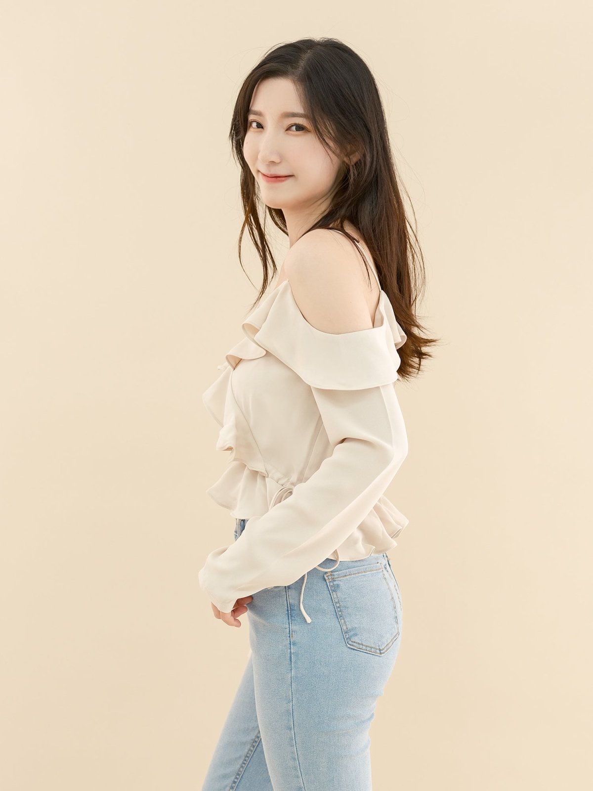 Cold Shoulder Blouse CHAMPAGNE - DAG-DD7837-21ChampagneS - Almond Cream - S - D'ZAGE Designs