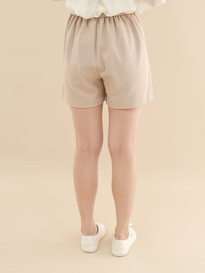 Pleated A-line Shorts ALMOND - DAG-DD8509-21NudeS - Beige - S - D'ZAGE Designs