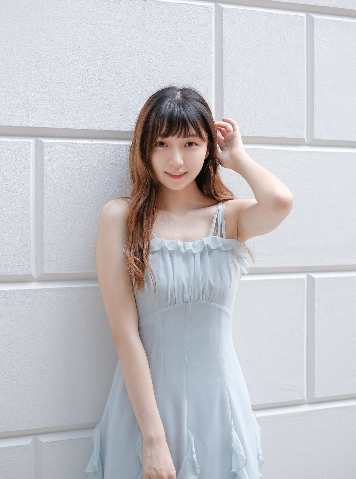 A-Line Ruffle Midi Dress PALE BLUE - DAG-DD7839-21PaleBlueS - Baby Blue - S - D'ZAGE Designs