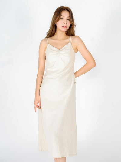 Lowri Ruched Front Cami Dress ALMOND CREAM - DAG-DD9472-22AlmondCreamF - Almond Cream - F - D'ZAGE Designs