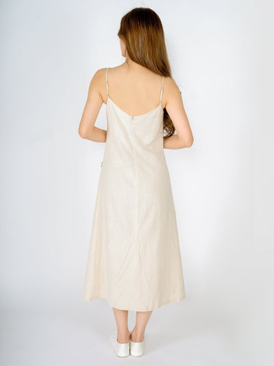 Lowri Ruched Front Cami Dress ALMOND CREAM - DAG-DD9472-22AlmondCreamF - Almond Cream - F - D'ZAGE Designs