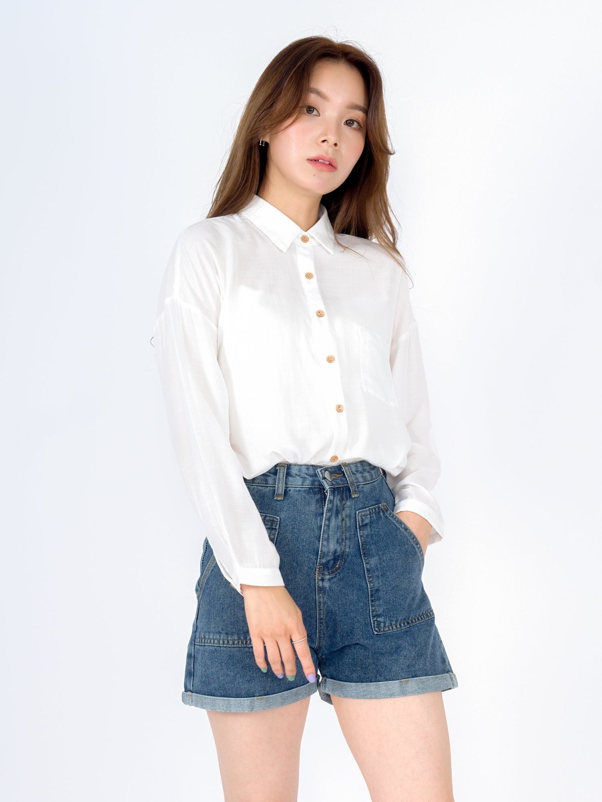 High Waisted Denim Short - DAG-8-9582-22-LightDenimS - Denim - S - D'ZAGE Designs