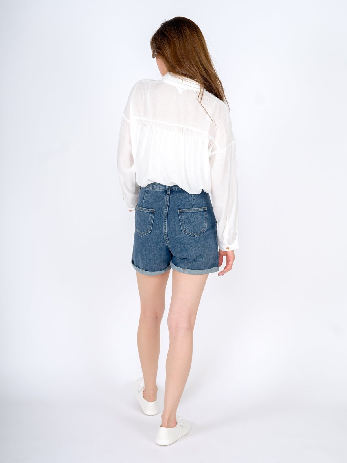 High Waisted Denim Short - DAG-8-9582-22-LightDenimS - Denim - S - D'ZAGE Designs