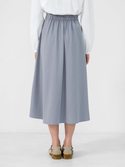 Marina Buckled A-line Midi Skirt - DAG-DD0833-23StoneBlueS - Stone Blue - S - D'ZAGE Designs