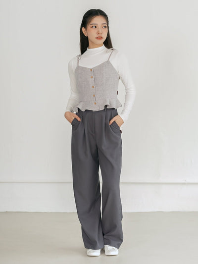 Tay Tie Shoulder Mini Top - DAG-DD0097-23LightGrayS - Gray - F - D'ZAGE Designs