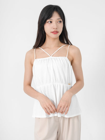 Julietta Double Strap Top - DAG-DD0825-23IvoryF - Ivory - F - D'ZAGE Designs
