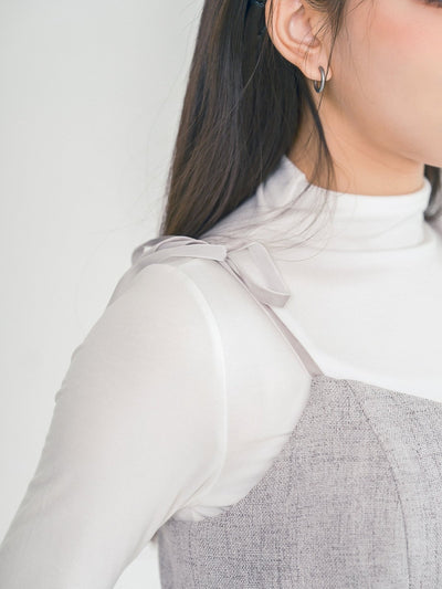Tay Tie Shoulder Mini Top - DAG-DD0097-23LightGrayS - Gray - F - D'ZAGE Designs