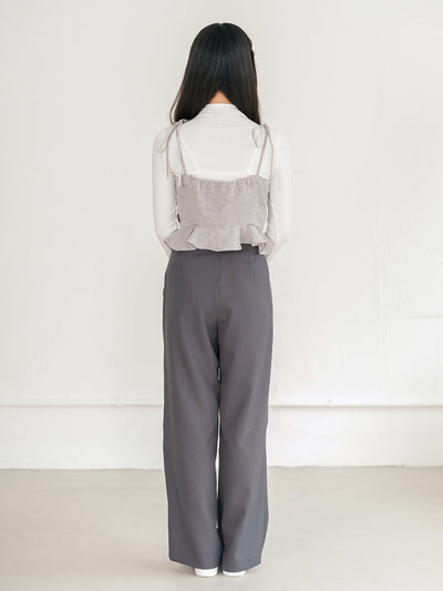 Tay Tie Shoulder Mini Top - DAG-DD0097-23LightGrayS - Gray - F - D'ZAGE Designs