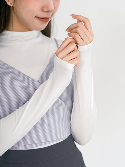 Hala Houndstooth Wrap Mini Top - DAG-DD0156-23BluePlaidS - Blue Lavender - S - D'ZAGE Designs