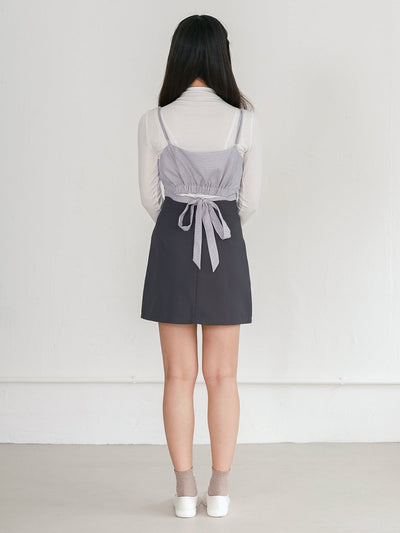 Hala Houndstooth Wrap Mini Top - DAG-DD0156-23BluePlaidS - Blue Lavender - S - D'ZAGE Designs