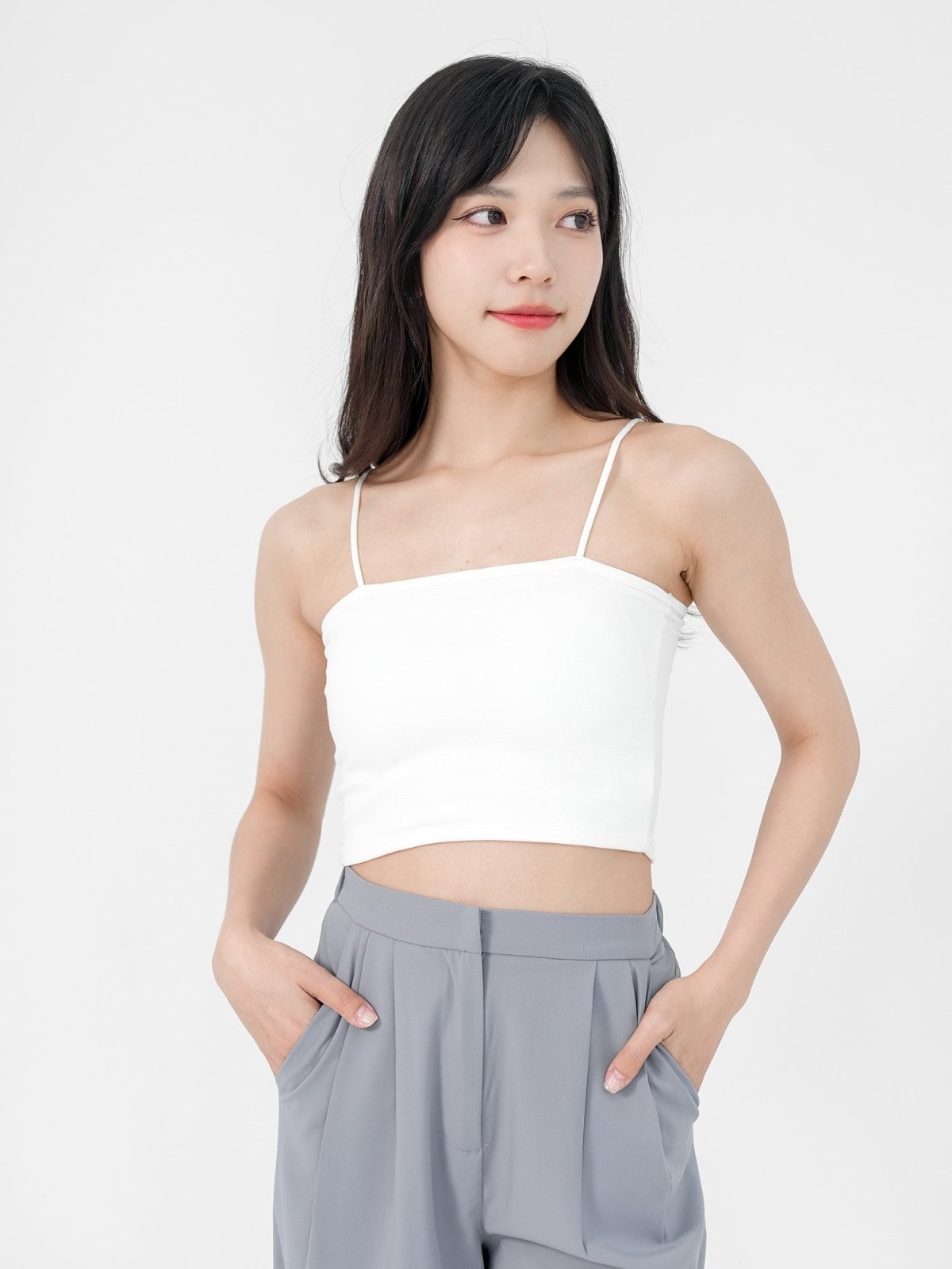 Kristen Basic Crop Bra Top ( 4 Colours ) - DAG-G-220196WhiteF - White - F - D'ZAGE Designs