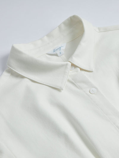 Robyn A-Line Shirt Dress - DAG-DD9338-22MochiIvoryF - Mochi Ivory - F - D'ZAGE Designs