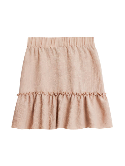 Ruffled Tiered Mini Skirt ALMOND PINK