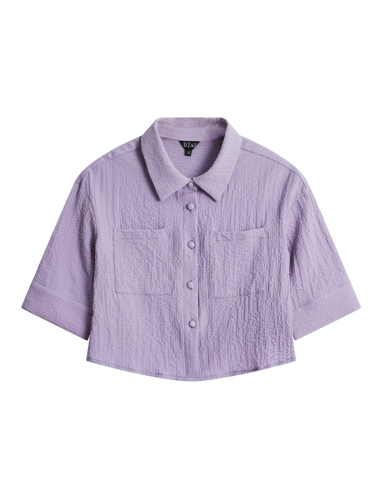Patch Pocket Cropped Shirt DUSTY LILAC - DAG-DD8662-21DustyLilacS - Purple - S - D'ZAGE Designs