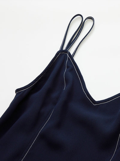 Self Tie Maxi Dress NAVY - DAG-DD8518-21NavyF - Navy Blue - F - D'ZAGE Designs