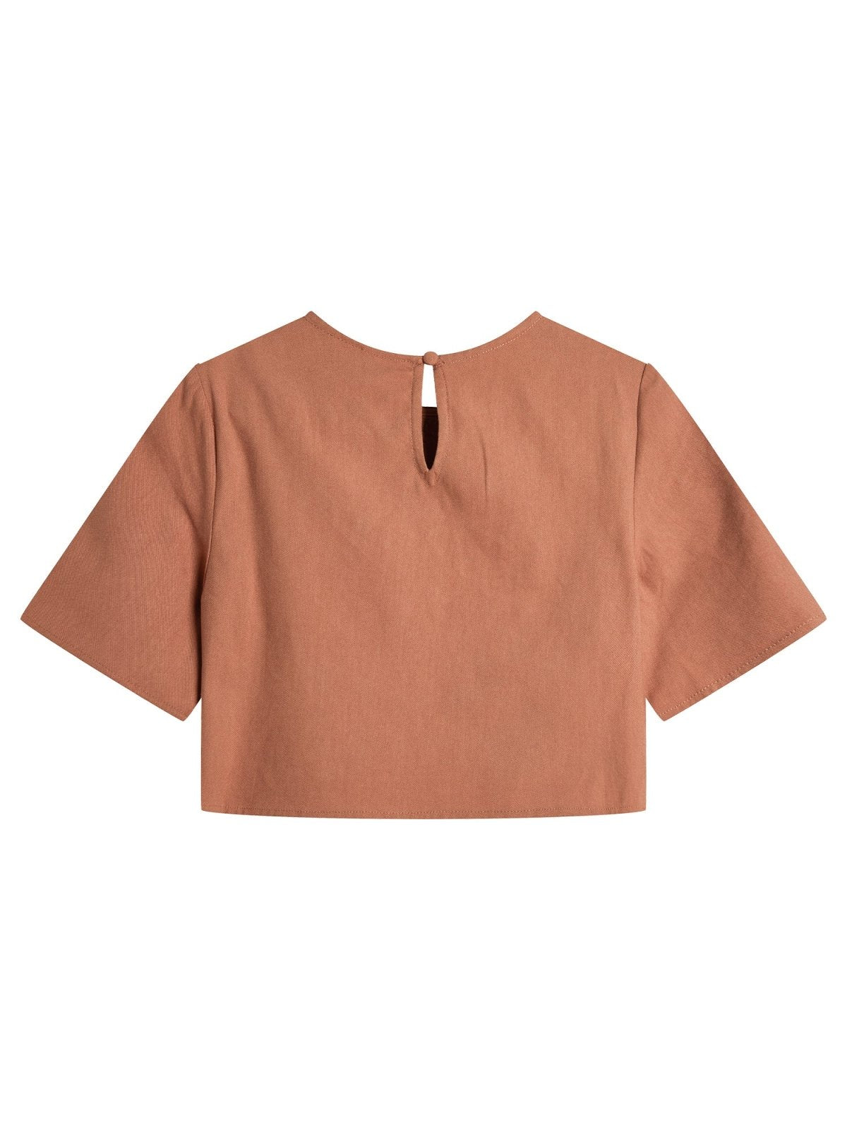 Ann Crew Neck Crop Top - DAG-DD9467-22BrickRedS - Sunset Orange - S - D'ZAGE Designs