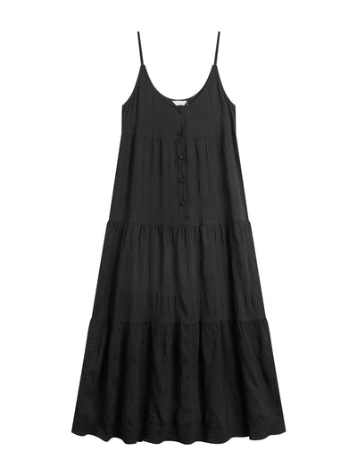 Textured Tiered Cami Dress - DAG-DD9151-22BlackF - Black - F - D'ZAGE Designs