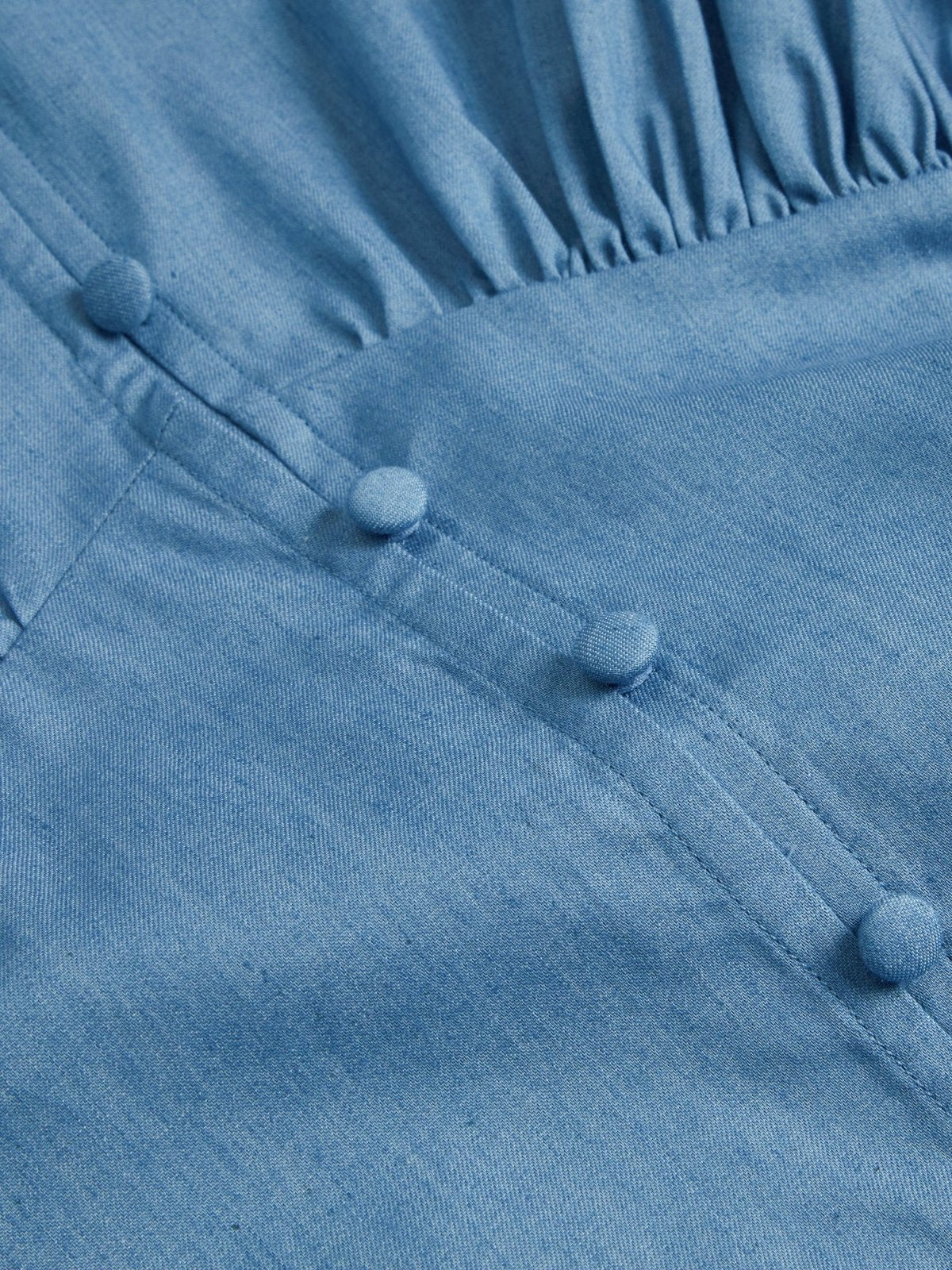 V-neck Pleated Mini Dress - DAG-DD9148-22LightDenimS - Baby Blue - S - D'ZAGE Designs