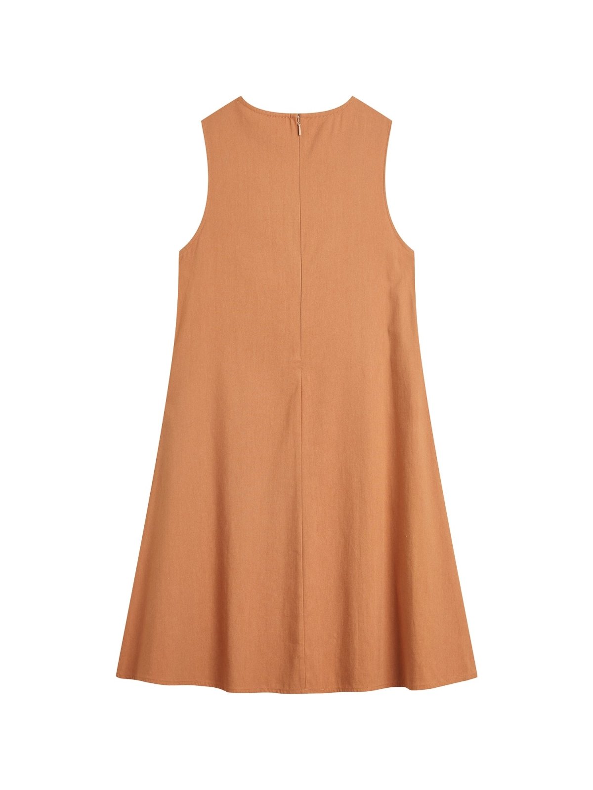 Essential A-Line Sleeveless Mini Dress - DAG-DD9145-22BrickredF - Sunset Orange - F - D'ZAGE Designs