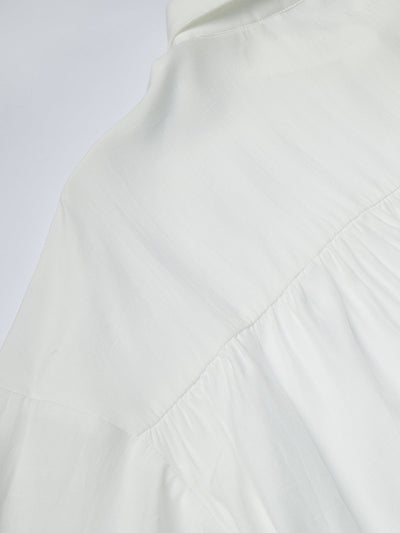 Cleo Semi Transparent Button Down Shirt IVORY - DAG-DD9482-22MochiIvoryF - Marshmallow White - F - D'ZAGE Designs