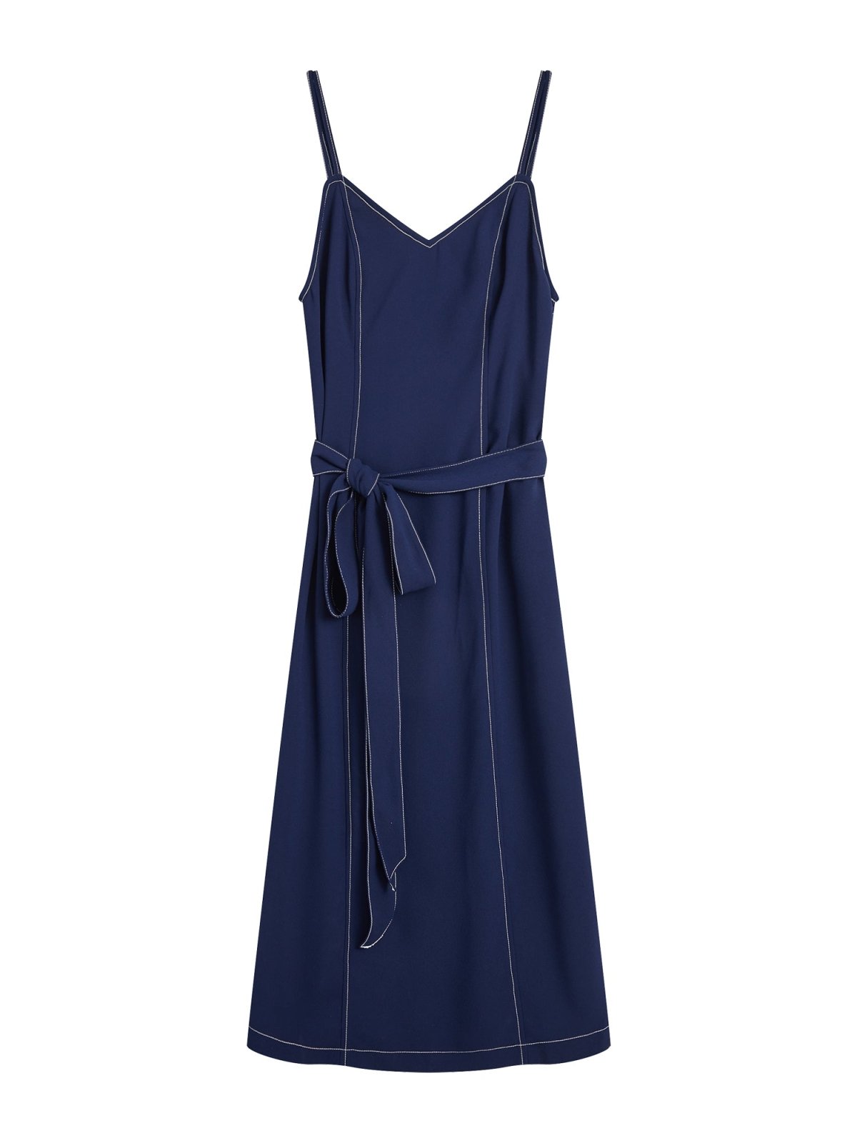 Self Tie Maxi Dress NAVY - DAG-DD8518-21NavyF - Navy Blue - F - D'ZAGE Designs