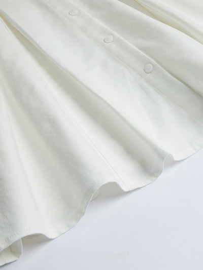 Robyn A-Line Shirt Dress - DAG-DD9338-22MochiIvoryF - Mochi Ivory - F - D'ZAGE Designs