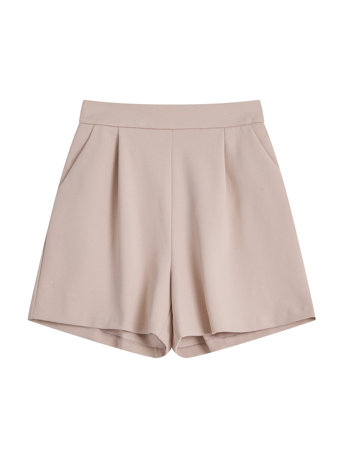 Pleated A-line Shorts ALMOND - DAG-DD8509-21NudeS - Beige - S - D'ZAGE Designs