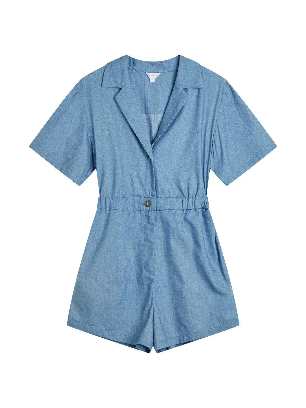 Hanna Classic Elasticated Romper DENIM - DAG-DD9340-22LightDenimF - Baby Blue - F - D'ZAGE Designs