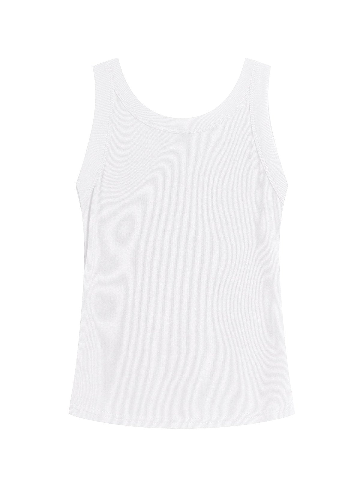 Ribbed Sleeveless Top - DAG-G-9580-22MarshmallowWiteF - Marshmallow White - F - D'ZAGE Designs