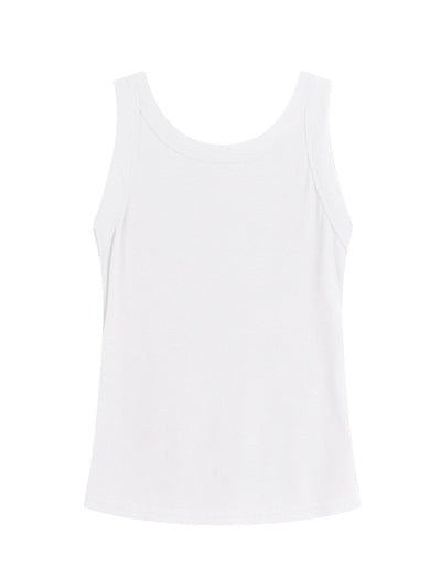 Ribbed Sleeveless Top - DAG-G-9580-22MarshmallowWiteF - Marshmallow White - F - D'ZAGE Designs