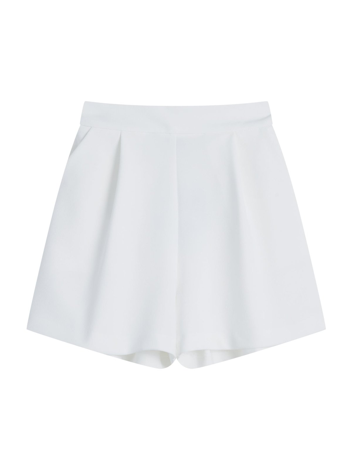 Pleated A-line Shorts Ivory - DAG-DD8509-21IvoryS - Mochi Ivory - S - D'ZAGE Designs