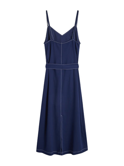 Self Tie Maxi Dress NAVY - DAG-DD8518-21NavyF - Navy Blue - F - D'ZAGE Designs
