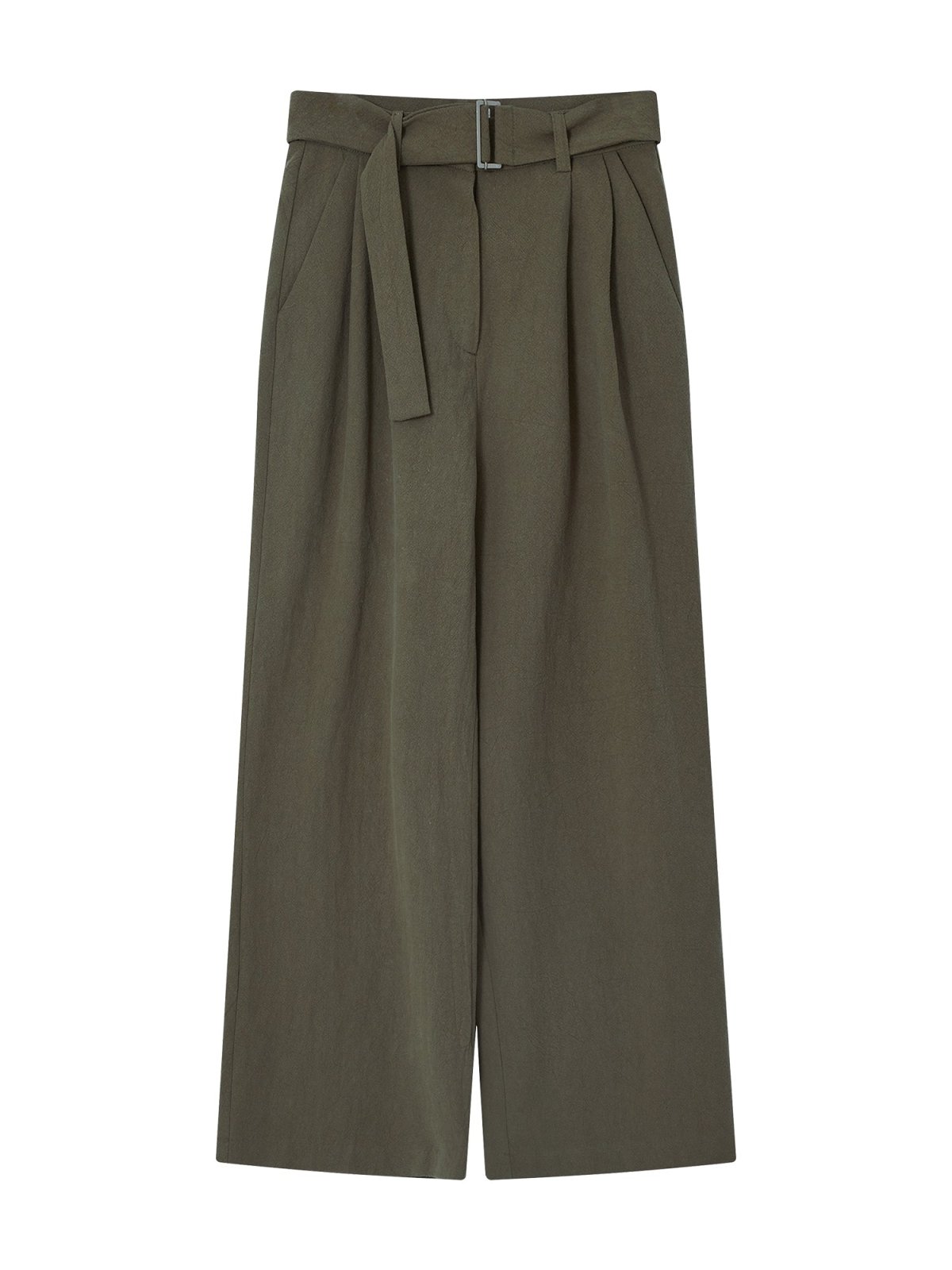 Belted Wide Leg Pants FOREST - DAG-DD8811-21ForestS - Matcha Green - S - D'ZAGE Designs