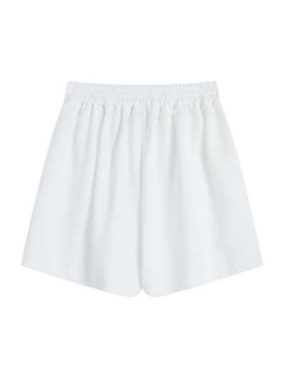 Pleated A-line Shorts Ivory - DAG-DD8509-21IvoryS - Mochi Ivory - S - D'ZAGE Designs
