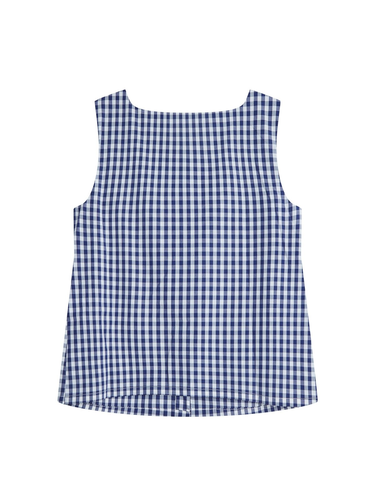 Checkered Button-up Top CLASSIC NAVY - DAG-DD8512-21ClassicNavyF - Blue White Checkers - F - D'ZAGE Designs