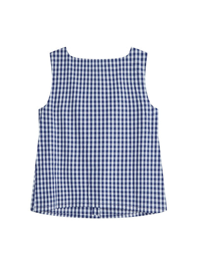 Checkered Button-up Top CLASSIC NAVY - DAG-DD8512-21ClassicNavyF - Blue White Checkers - F - D'ZAGE Designs