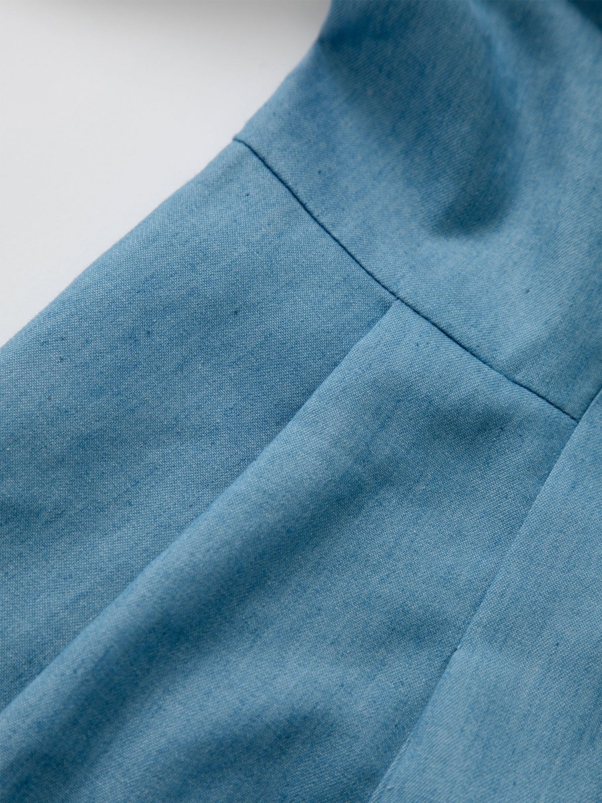 Fitted Chambray Shirt Dress - DAG-DD9045-22LightDenimS - Baby Blue - S - D'ZAGE Designs