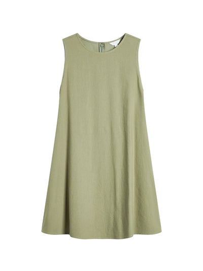 Essential A-Line Sleeveless Mini Dress - DAG-DD9145-22SageF - Matcha Green - F - D'ZAGE Designs
